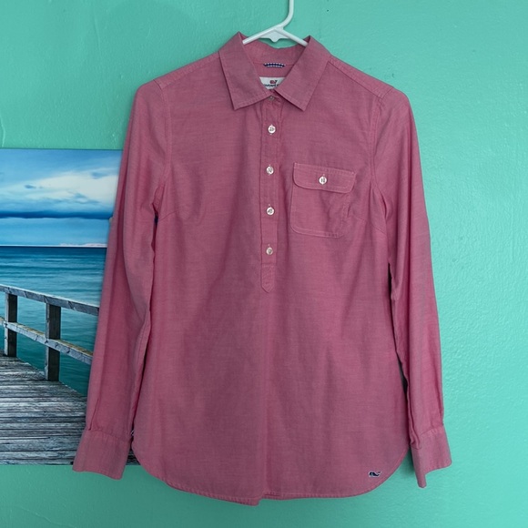 🐳Vineyard Vines Pink Popover Top🐳 - Picture 3 of 11